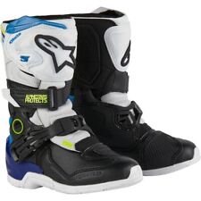 Alpinestars 2026 Tech 3S Kids Motocross Boots White Black Enamel Blue Junior ATV