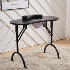 Foldable Manicure Nail Art Desk Salon Beauty Table+Extractor Fan Dust Collector