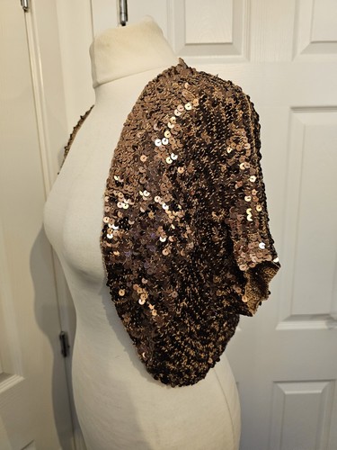 Monsoon copper sequin bolero - copper,