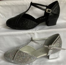 Ladies Black or Silver Ballroom, Latin, Salsa, Jive Dance Shoes - UK sizes 3 - 8