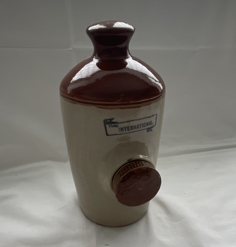 Ceramic stoneware bottle brown - bottle,