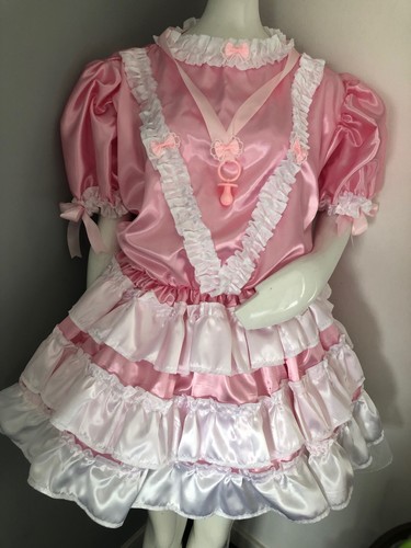 Adult baby sissy pink satin - adult,