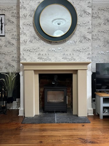 Georgian limestone fireplace