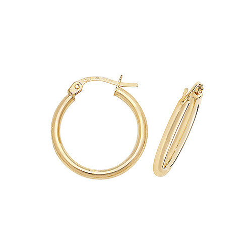 9ct gold hoop - gold, earrings