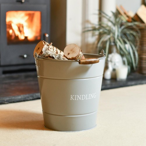 Grey kindling log store - grey,