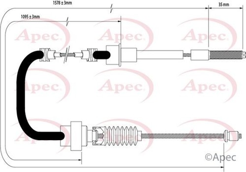 Apec rear brake cable - rear,