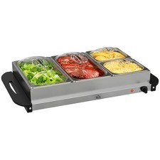 HOMCOM 4 Tray Electric Food Warmer Buffet Server with Adjustable Temp 300W