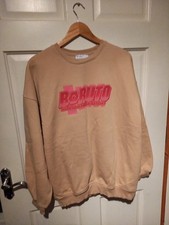 Boruto Anime on Bershka Size Medium M Tan Jumper Oversized
