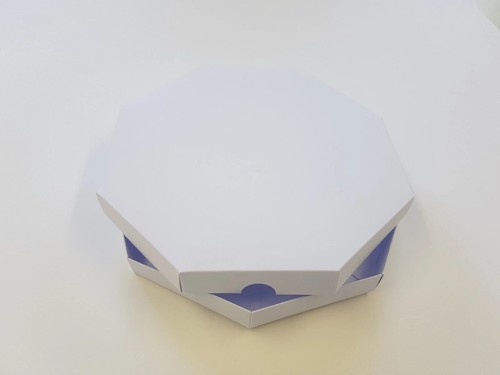 White octagon greeting - 8", x