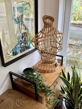 French 1950’s Vintage Wicker Female Torso Mannequin