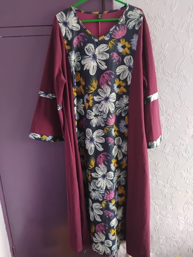Dark pink floral printed - , long