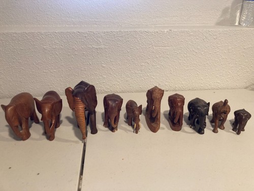 Lot vintage hand carved - 10,