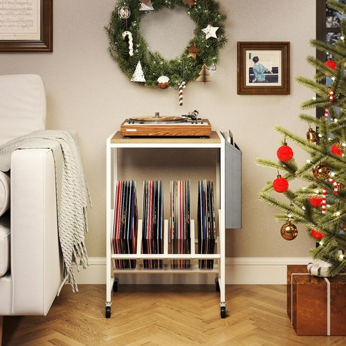 Wheeled record player stand - record,