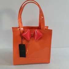 TED BAKER Iconic Bag PVC Bow Logo Shopper Tote Shopper Grab bag Orange NWT