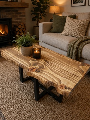 Rustic chunky live waney - rustic, live/waney