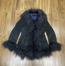 Vintage Oakwood 90s Y2K Genuine Suede Womens Afghan Penny Lane Jacket Coat M