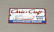 VINTAGE 12” CHRIS CRAFT MOTOR BOATS FISH HUNT PORCELAIN SIGN CAR GAS OIL TRUCK
