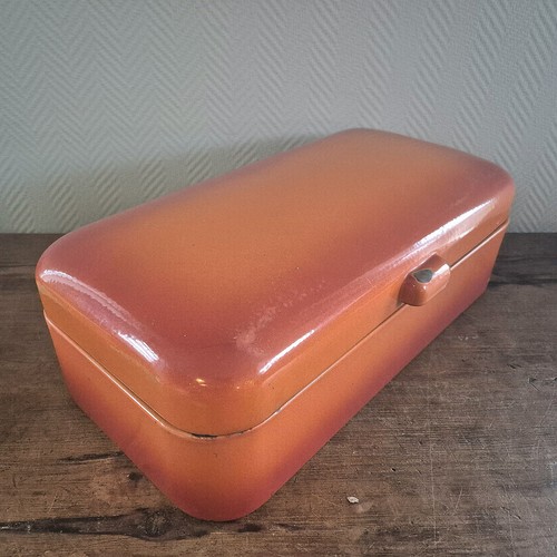 Vintage enamel bread box - vintage,