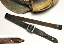 CHINSTRAP GERMAN WW2 HELMET "E.KOMMLE 1940" brown leather, steel buckle