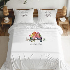 Unique Bridal gift, Wedding duvet COVER, personalised pillow bedroom item