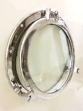 Solid Ship's Glass Porthole Window 20" Round Frame Nautical Maritime Home Decor