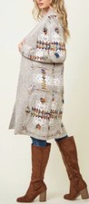 Northern Angel Sweater  Women’s S Gray Aztec Southwestern Cardigan Open Front