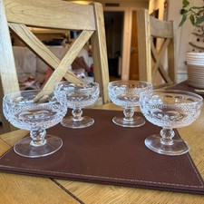 4 x Waterford Crystal Colleen Low Saucer Champagne Sherbet Glasses 3.5” tall 