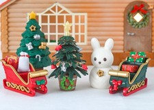 Sylvanian Christmas Tree, Sleigh, Snowman, Dolls House Miniature Calico Critters