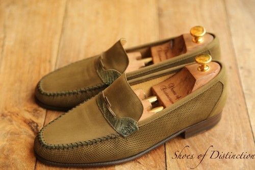 Strmar green nubuck lizard - nubuck,