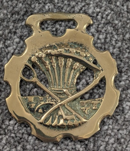 Vintage horse brass wheat - horse,