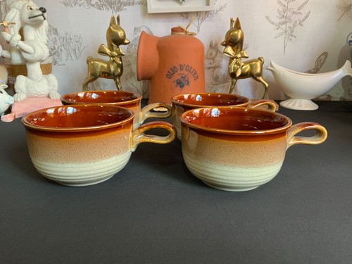 Set vintage brown pottery - set,
