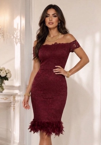 Lipsy red lace feather - lipsy, hem