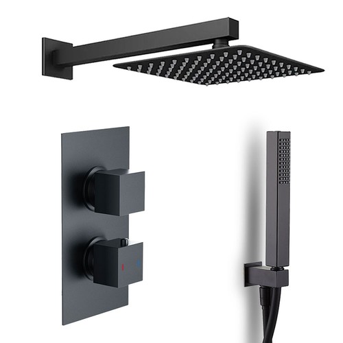 Matt black square dual - black,