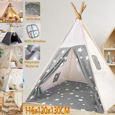 Large Canvas Kids Indian Tent Teepee Children Wigwam Outdoor/Indoor Play House