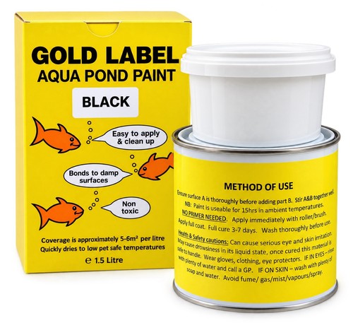 Gold label aqua pond paint - label,