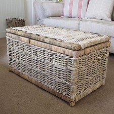 Wicker trunk storage chest - wicker,