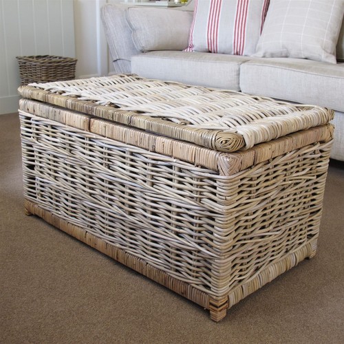 Wicker trunk storage chest - storage,