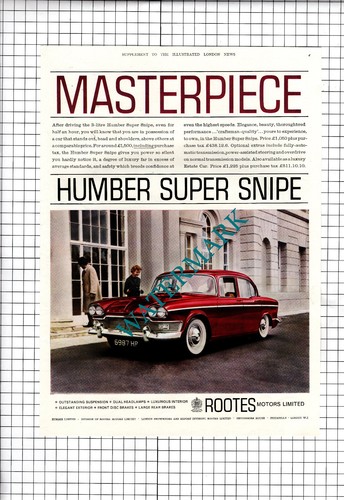 Humber super snipe car advert - super,