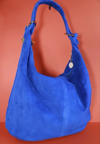 Borse pelle blue suede - in,