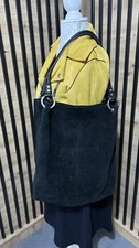 Real Suede Black Large Slouchy