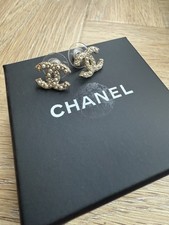 CHANEL Genuine CC Earrings Pearl Detail, With Original Box. Hardly worn