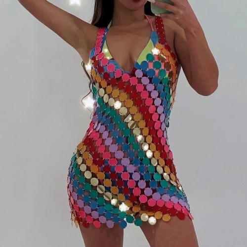 Sequins dress body chain bling - body,