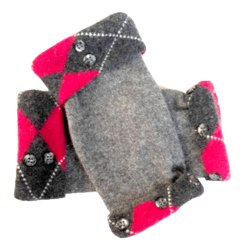 Fingerless gloves gray - gloves, black