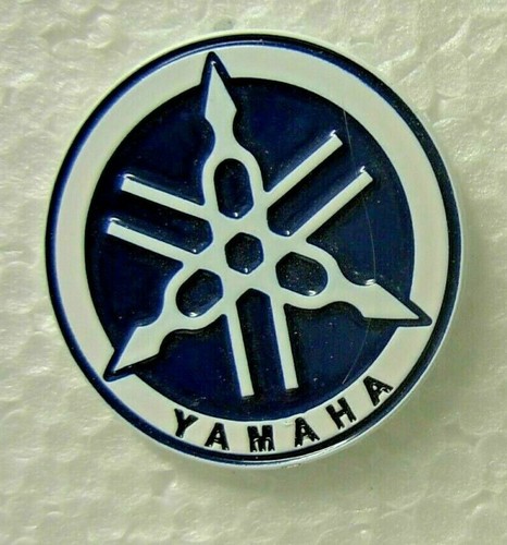Yamaha round pin badge - pin, blue