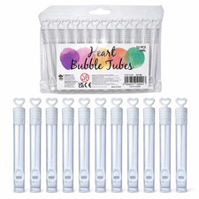 12x Heart Bubble Tubes White