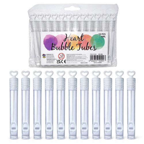 12x heart bubble tubes - tubes, white