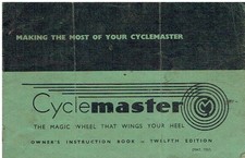 CYCLEMASTER 32cc BICYCLE ENGINE ORIGINAL 1957 INSTRUCTION & MAINTENANCE HANDBOOK