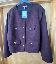 H&M Burgundy Boucle Jacket