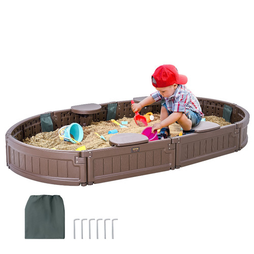 Vevor sandbox with cover oval - with,