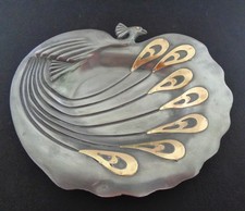 PEWTER PEACOCK DISH - ART
